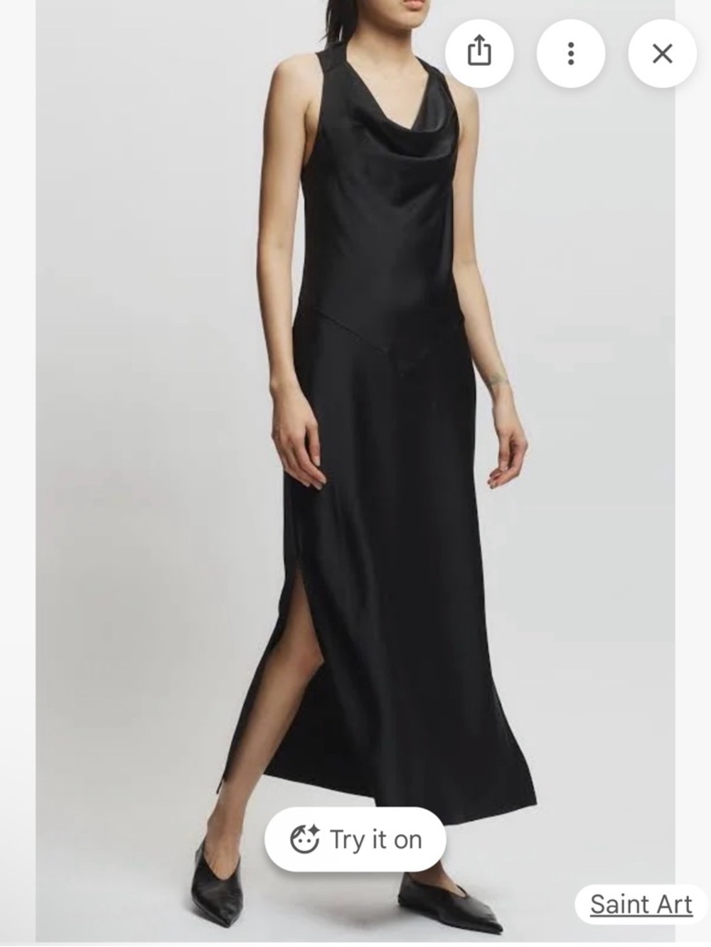 NWT | Saint Art Celeste Twisted Back "Grape" Satin Cowl-Neck Maxi Dress, Size S